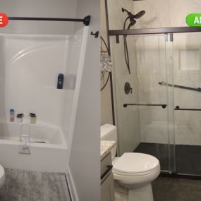 Before and After Tub to FIBO Shower Conversion