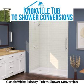 Classic White Subway Tile Tub to Shower Conversion with Fibo Panels