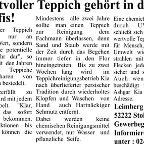 Bild von atw KIA UG Teppichreinigung - Teppichreparatur