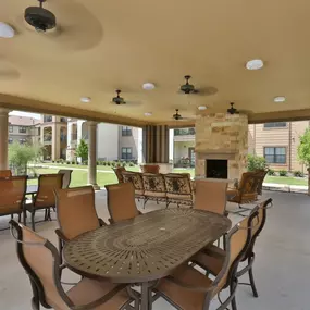 Patio with tables and chairs