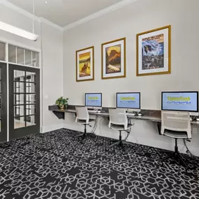 Conference room with computers