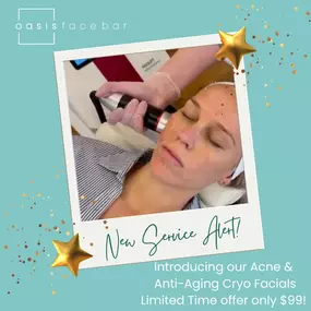 Introduction of a new service our Cryo Facial

✨ Introducing our Anti-Aging and Acne Cryo Facials! ✨

Turn back the clock with our newest service, the Cryo Facial! This cutting-edge treatment uses the power of cryotherapy to refresh, rejuvenate, and revitalize your skin.

By exposing your skin to controlled cold temperatures, this facial boosts collagen production, reduces inflammation, and minimizes fine lines and wrinkles, leaving your complexion smoother, firmer, and more radiant.

Perfect fo