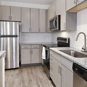 kitchen in an apartment at the 52 Apartment complex in Pensacola, FL