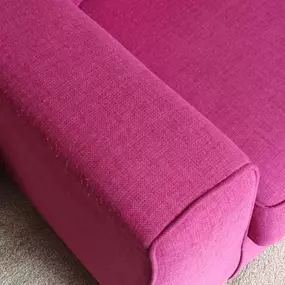 McMillan's Cleaning and Restoration van - a pink sofa we cleaned in rutherglen