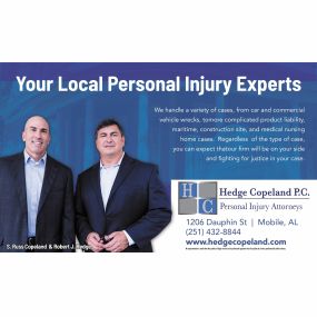 Hedge Copeland, P.C. provides expert legal counsel in personal injury cases, ensuring clients receive the compensation they deserve for their injuries and losses.