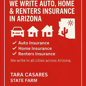 Hello Arizona 
We are now writing auto, home & renters insurance across Arizona! 
 Call us today for a quote.