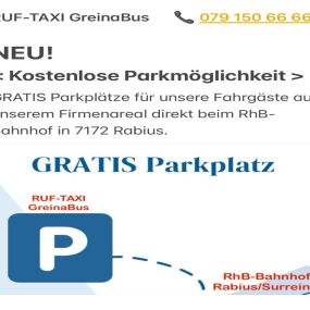 GRATIS Parkplätze für unsere Fahrgäste