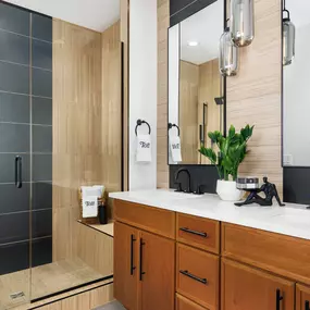 Designer finishes in your spa-like primary bath
