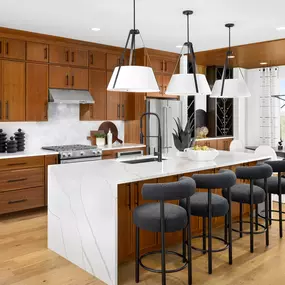 Gourmet kitchens with ample storage space