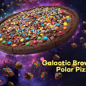 Explore our new Flavor of the Month, Galactic Brownie, and try it in the Galactic Brownie Polar Pizza® Ice Cream Treat.​