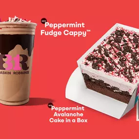 Introducing our NEW Peppermint Avalanche Cake in a Box! With chocolate cake, OREO® cookie pieces, peppermint ice cream with fudge & whipped frosting, this treat has festive flavors in every layer.