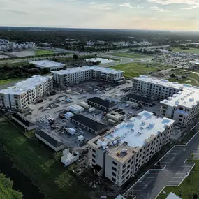 Aerial view of the property