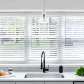 Upgrade your windows with the timeless elegance of faux wood blinds! These durable and stylish window treatments offer the classic look of real wood with the added benefits of moisture resistance and easy maintenance. Perfect for any room in your home, faux wood blinds add warmth and charm to your s