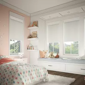 Turn your little lady's bedroom into a sleepy haven with the right window treatments. She'll get a great night's sleep with these room-darkening Roller Shades. Sweet dreams! #RollerShades #ShadesOfBeauty #FreeConsultation #WindowWednesday #BudgetBlindsOfKendaleLakes