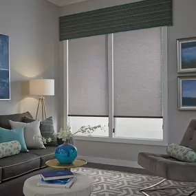 Go from daytime entertaining to movie night in no time. Enjoy your light-filtering Roller Shades to block out unwanted light, and hide your shades with a decorative Valance to accent the view. #RollerShades #ShadesOfBeauty #CustomValance #FreeConsultation #WindowWednesday #BudgetBlindsOfKendaleLakes