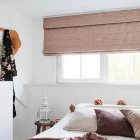 Your bedroom is where style can meet serenity with Woven Wood Shades! Call us today to find out how we can make your space the perfect retreat.