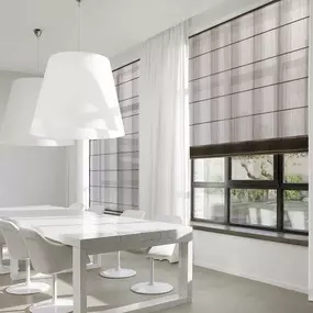 Here’s a smart solution! Check out our Roman Shades Smart Home Collection!  They’re available in colors and patterns to match your home—just like this fresh  space! #BudgetBlindsKendaleLakes  #RomanShades #FreeConsultation #WindowWednesday