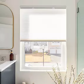 Embrace the luxurious functionality of our Signature Cellular Shades, providing insulation and energy efficiency for a comfortable bathroom environment. These stylish window coverings bring a touch of elegance and privacy to your sanctuary, transforming it into a tranquil retreat.