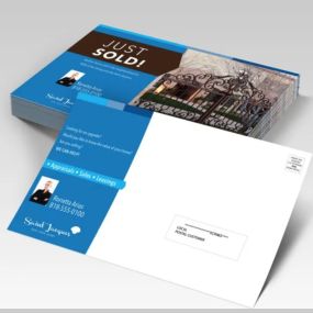 Custom direct mailing services by PrintSteals, offering professionally printed postcards, brochures, and marketing materials, ready for distribution.