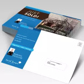 Custom direct mailing services by PrintSteals, offering professionally printed postcards, brochures, and marketing materials, ready for distribution.