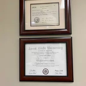 Towngate Family Dental and Ortho Diplomas