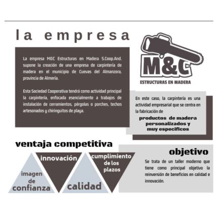 Logótipo de m&c estructuras en madera sca