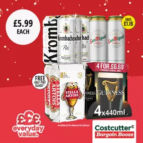 £5.99 each on select 4 pack beers