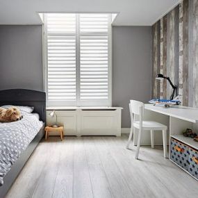 Our PureVu Norman Shutters are kid and pet friendly as they are so easy to maintain and  last longer. They make a great choice for children’s bedrooms and are customizable to any size. #BudgetBlindsEnfield  #Shutters #NormanShutters #FreeConsultation #WindowWednesday