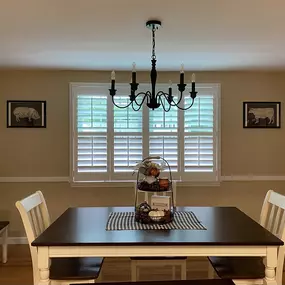 Styling your home with Plantation Shutters is a great way to add a touch of elegance to your home. These traditional shutters, as seen here in this home in Somers, CT, are timeless and will stand the test of time! #BudgetBlindsEnfield #SomersCT #PlantationShutters #ShutterAtTheBeauty #FreeConsultati