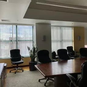 Here at Community Health of Hartford, we took a mix-and-match approach to create the right atmosphere in this conference room. Here, our Vertical Blinds mix with our Roller Shades! #BudgetBlindsEnfield #RollerShades #VerticalBlinds #HartfordCT #WindowWednesday