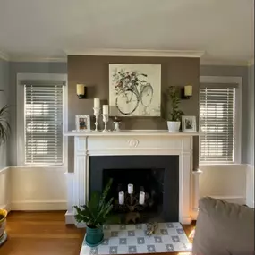 Charm and beauty is all you can say when you walk into this Windsor, CT home. The Faux Wood Blinds installed by Budget Blinds of Enfield was the perfect choice for the owners and all guests will say the same. #BudgetBlindsEnfield #FauxWoodBlinds #MoistureResistantBlinds #BlindedByBeauty #FreeConsult