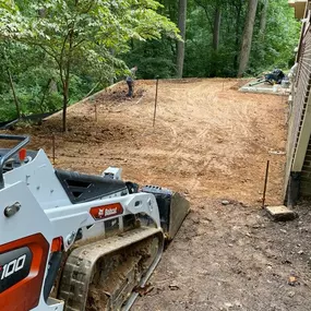 Paver installation in process