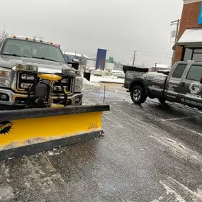 Snow plowing in progress