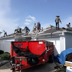 5 star roofing crew at work