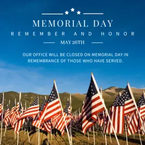 The office will be closed in remembrance of those who have served. We will reopen on Tuesday, the 27th.
