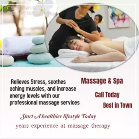 Massage techniques are commonly applied with hands, fingers, 
elbows, knees, forearms, feet, or a device. 
The purpose of massage is generally for the treatment of 
body stress or pain.