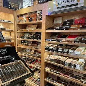 Custom walk-in humidor with best selection of cigars.