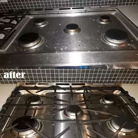 Stovetop Cleaning Before and After