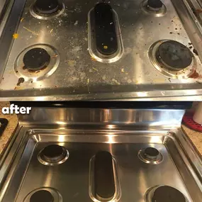 Stovetop Cleaning Before and After