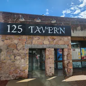 Outside of the 125 Tavern located in downtown Mora, MN.