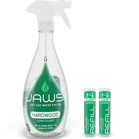 JAWS Refillable Hardwood Floor Cleaner with 2 eco-friendly refill pods