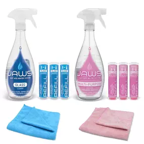 JAWS Essential Cleaning Kit featuring Glass Cleaner and Multi-Purpose Cleaner and refill pods