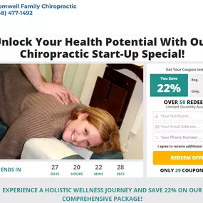 Chiropractic Start-Up Special! Redeem Coupon From Cromwell Family Chiropractic