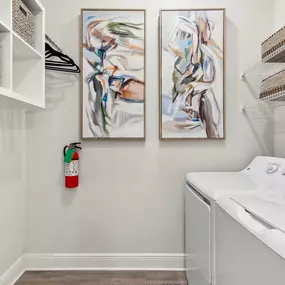 Full-Size Washer & Dryer with Custom Shelving for Storage