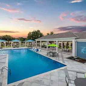Resort-Inspired Swimming Pool with Covered Pavilion & Reservable Cabanas