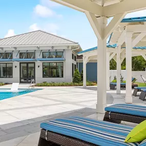 Resort-Style Swimming Pool with Cabanas