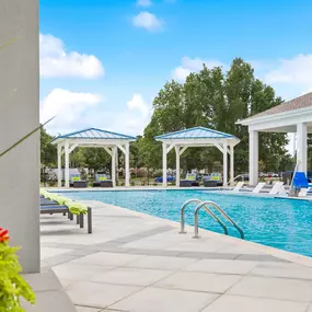 Resort-Style Swimming Pool with Reservable Cabanas