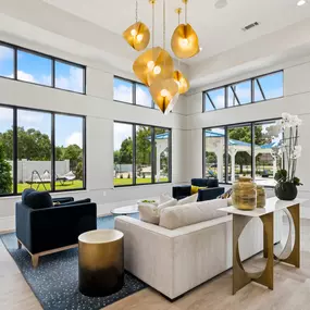 Clubhouse Seating Area with View of the Pool