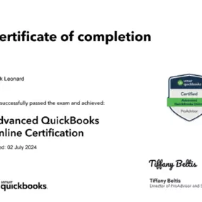 Advanced Quickbooks Certification