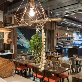 Stylish interior dining space at Zizzi Hull.